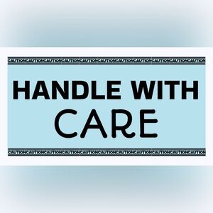 30 STICKERS - 2” x 1” - HANDLE WITH CARE